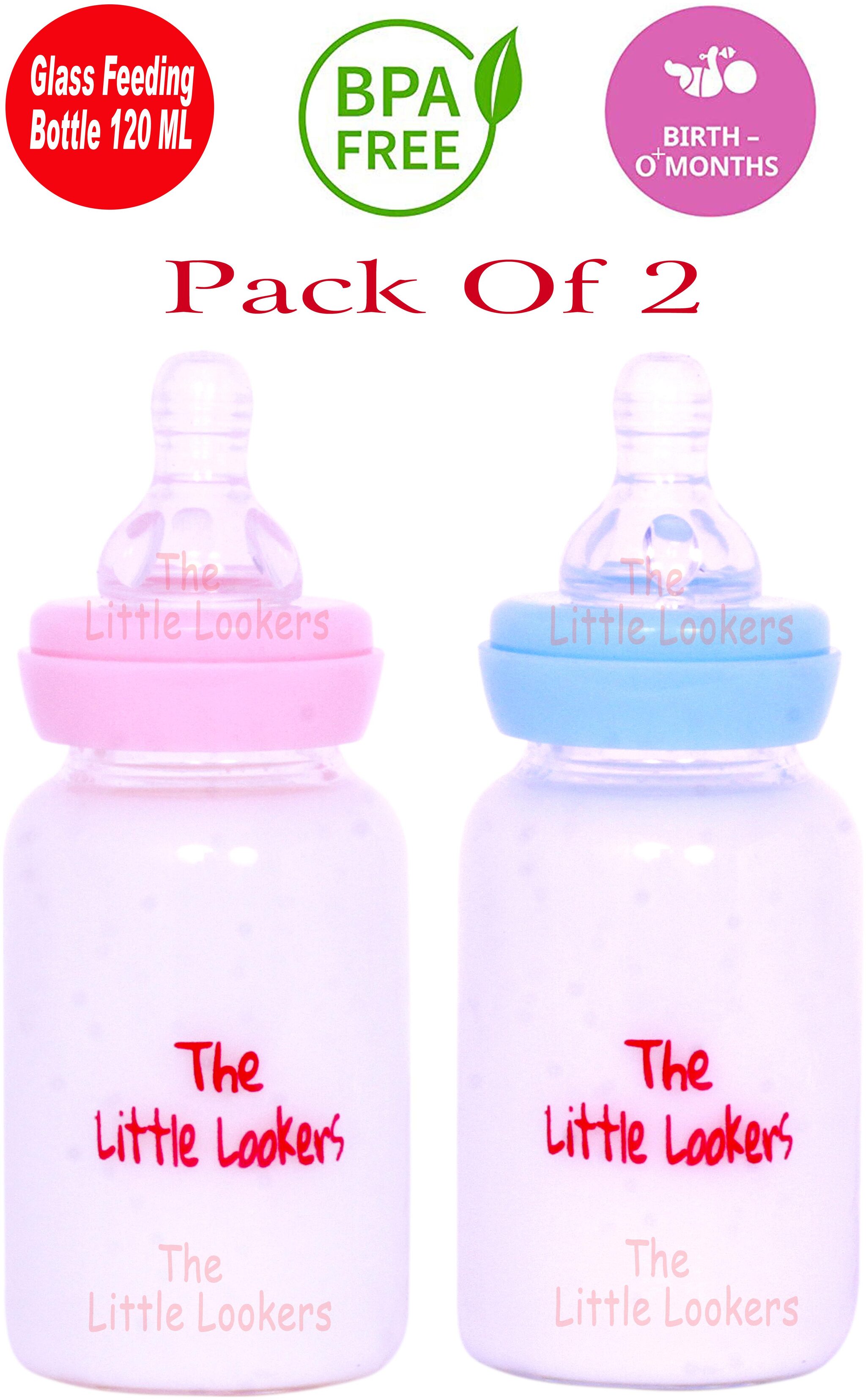 The Little Lookers Glass Feeding Bottle for Newborn Baby Crystal Diamond Glass Feeders ( Pink Blue 120 ml)
The Little Lookers Glass Feeding Bottle for Newborn Baby Crystal Diamond Glass Feeders ( Pink Blue 120 ml)