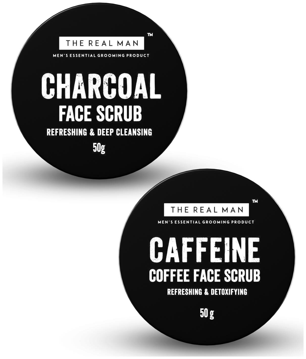 THE REAL MAN Refreshing Deep Cleansing Charcoal Face Scrub and Caffeine Coffee Face Scrub 50g each (pack of 2)
THE REAL MAN Refreshing Deep Cleansing Charcoal Face Scrub and Caffeine Coffee Face Scrub 50g each (pack of 2)