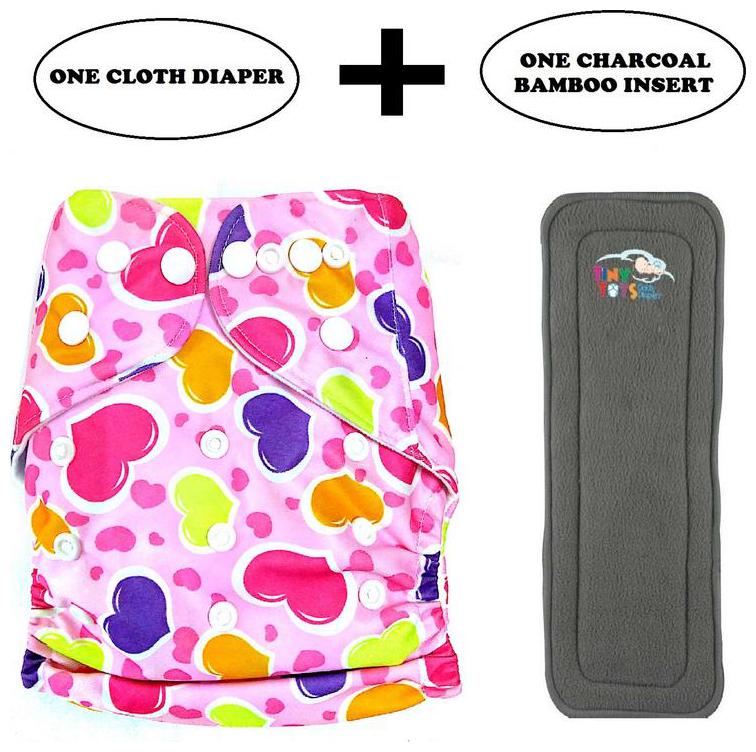 Tinytots Baby Cloth Diaper with Microfibre Insert Combo Pack - Reusable and Adjustable (0-3 years - 1 Diaper 1 Insert) - Hearts
Tinytots Baby Cloth Diaper with Microfibre Insert Combo Pack - Reusable and Adjustable (0-3 years - 1 Diaper 1 Insert) - Hearts