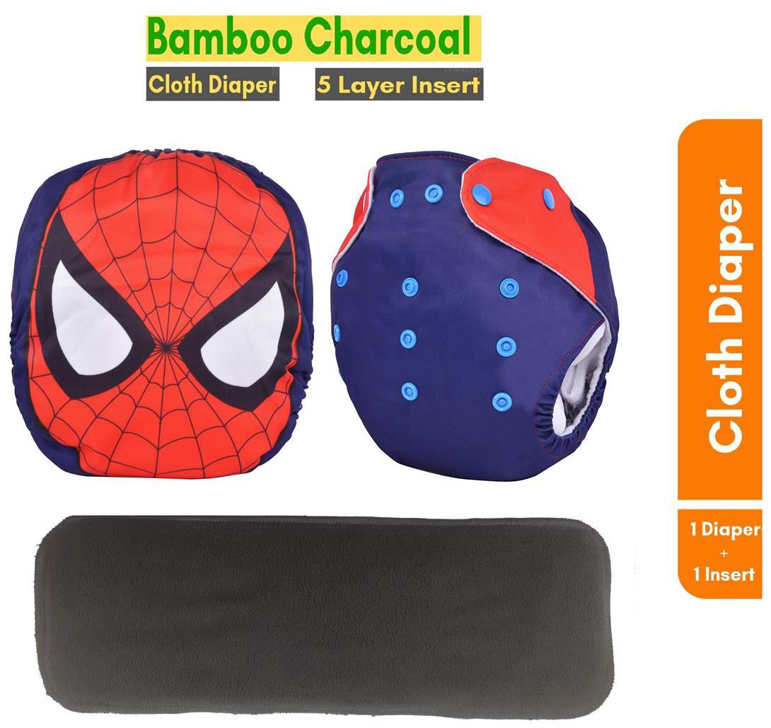 Triple B 1pc Cloth Diaper With 1pc Bamboo Charcoal 5 Layer Insert Pad - Spiderman Pack of 2
Triple B 1pc Cloth Diaper With 1pc Bamboo Charcoal 5 Layer Insert Pad - Spiderman Pack of 2