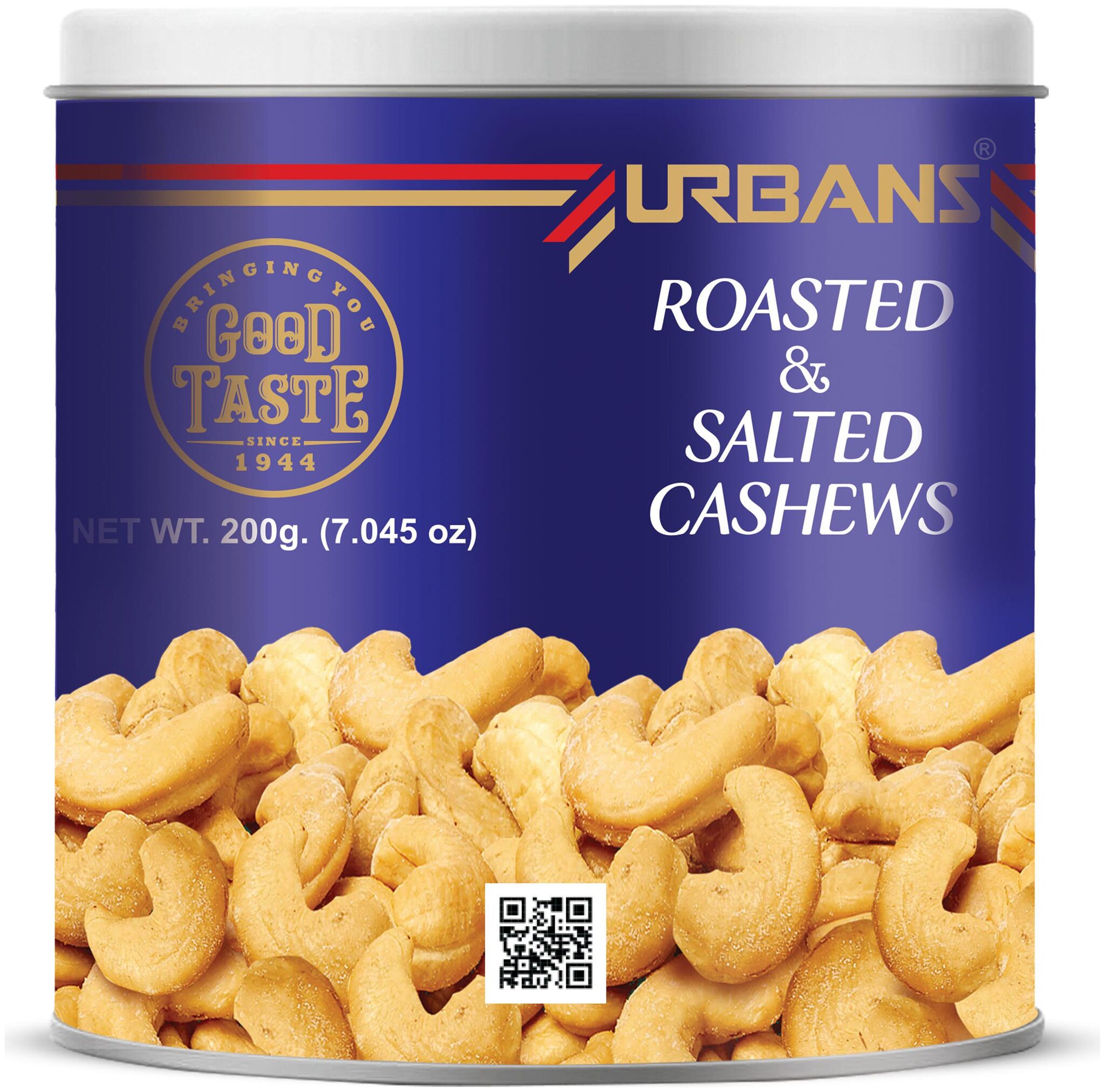 URBANS Premium Roasted Salted Cashews in TIN Grade W240 Natural Raw Whole Cashew Nuts - 200 g (TIN)
URBANS Premium Roasted Salted Cashews in TIN Grade W240 Natural Raw Whole Cashew Nuts - 200 g (TIN)