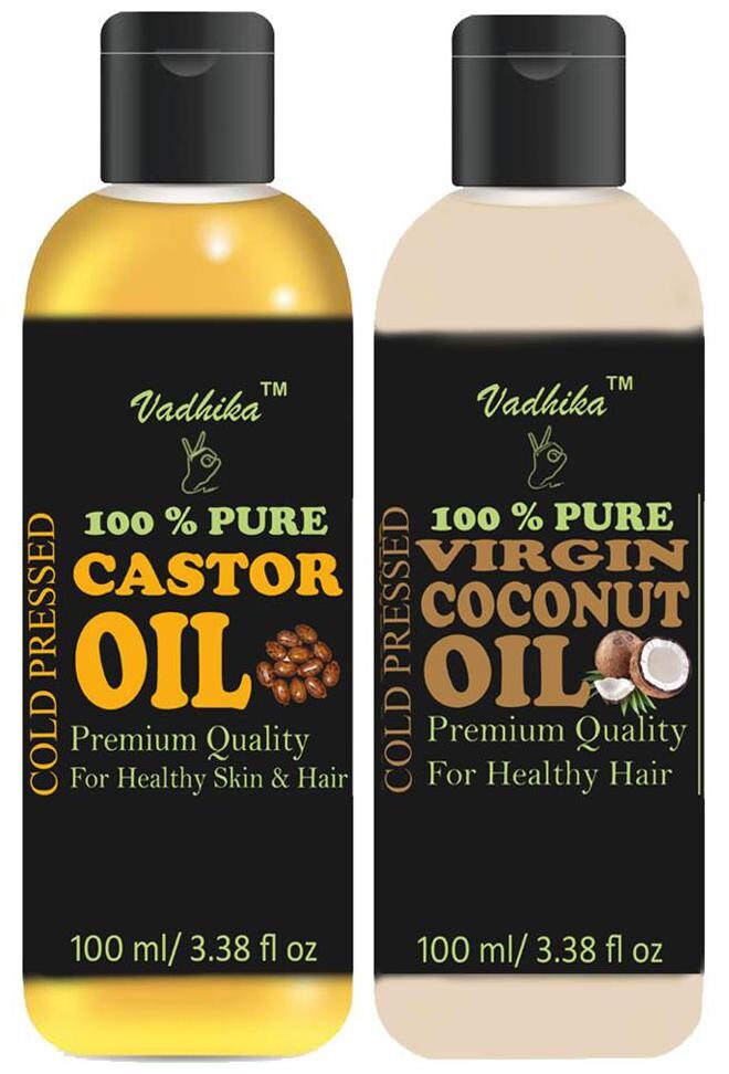 Vadhika 100 Pure Natural Cold Pressed Castor Virgin Coconut oil for Hair Skin pack of 2 bottles of 100 ml(200 ml)
Vadhika 100 Pure Natural Cold Pressed Castor Virgin Coconut oil for Hair Skin pack of 2 bottles of 100 ml(200 ml)