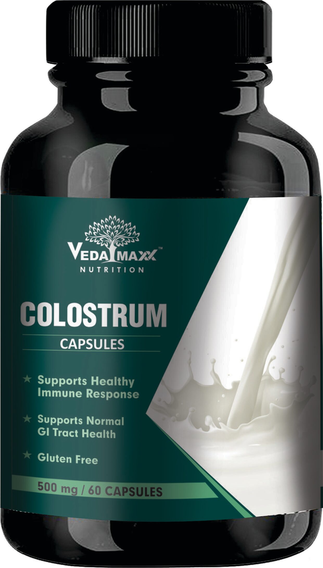 VEDA MAXX Cow Colostrum Capsules Supplement 100 Veg for Healthy Immune System (Pack of 01 each contain 500Mg 60 Capsules)
VEDA MAXX Cow Colostrum Capsules Supplement 100 Veg for Healthy Immune System (Pack of 01 each contain 500Mg 60 Capsules)