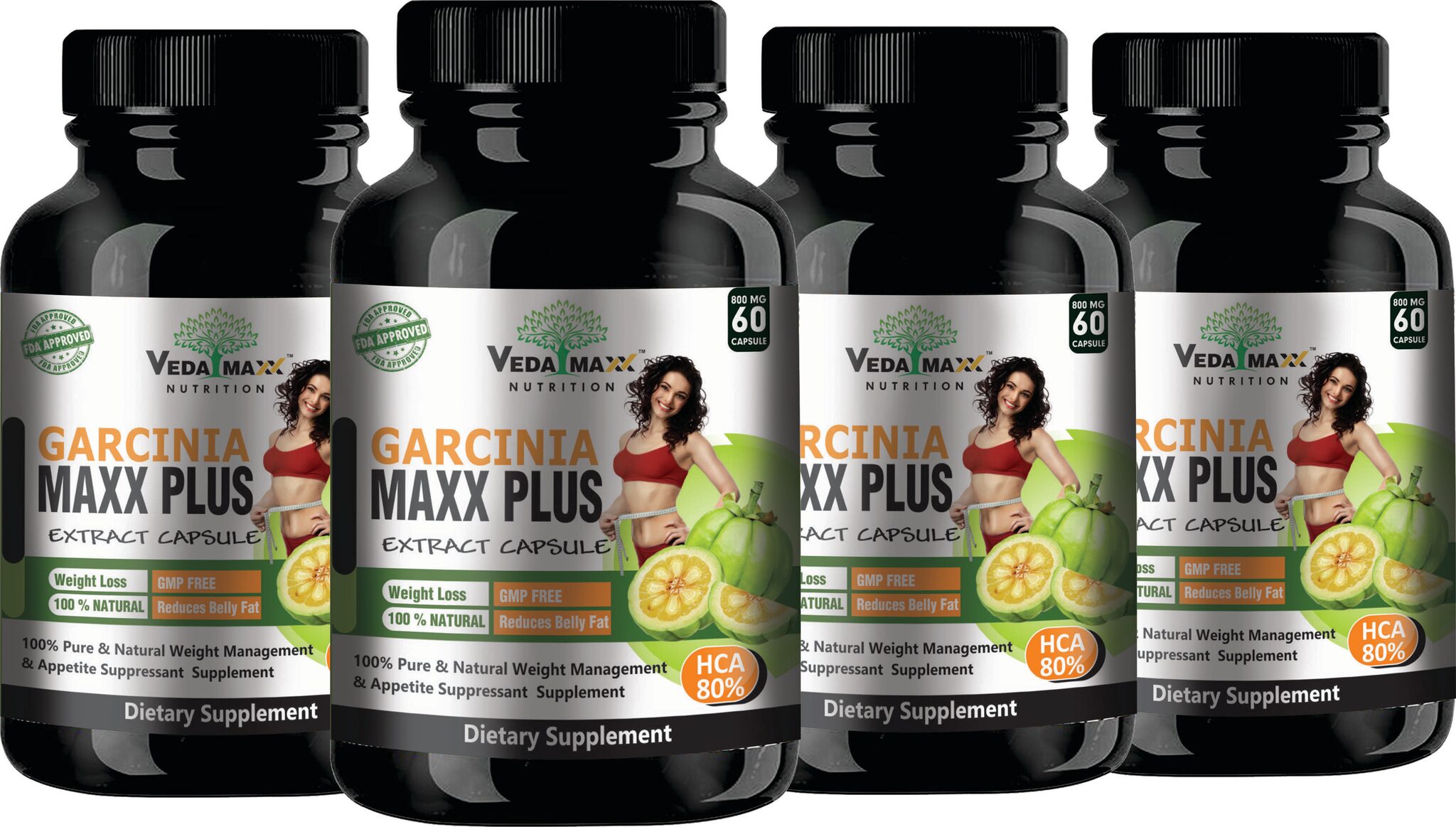 VEDA MAXX Garcinia Maxx Plus Extract Capsules for Fast Weight Loss 100 Vegetarian Fat Burner Supplement - 800Mg - 60 Capsules (Pack of 4)
VEDA MAXX Garcinia Maxx Plus Extract Capsules for Fast Weight Loss 100 Vegetarian Fat Burner Supplement - 800Mg - 60 Capsules (Pack of 4)
