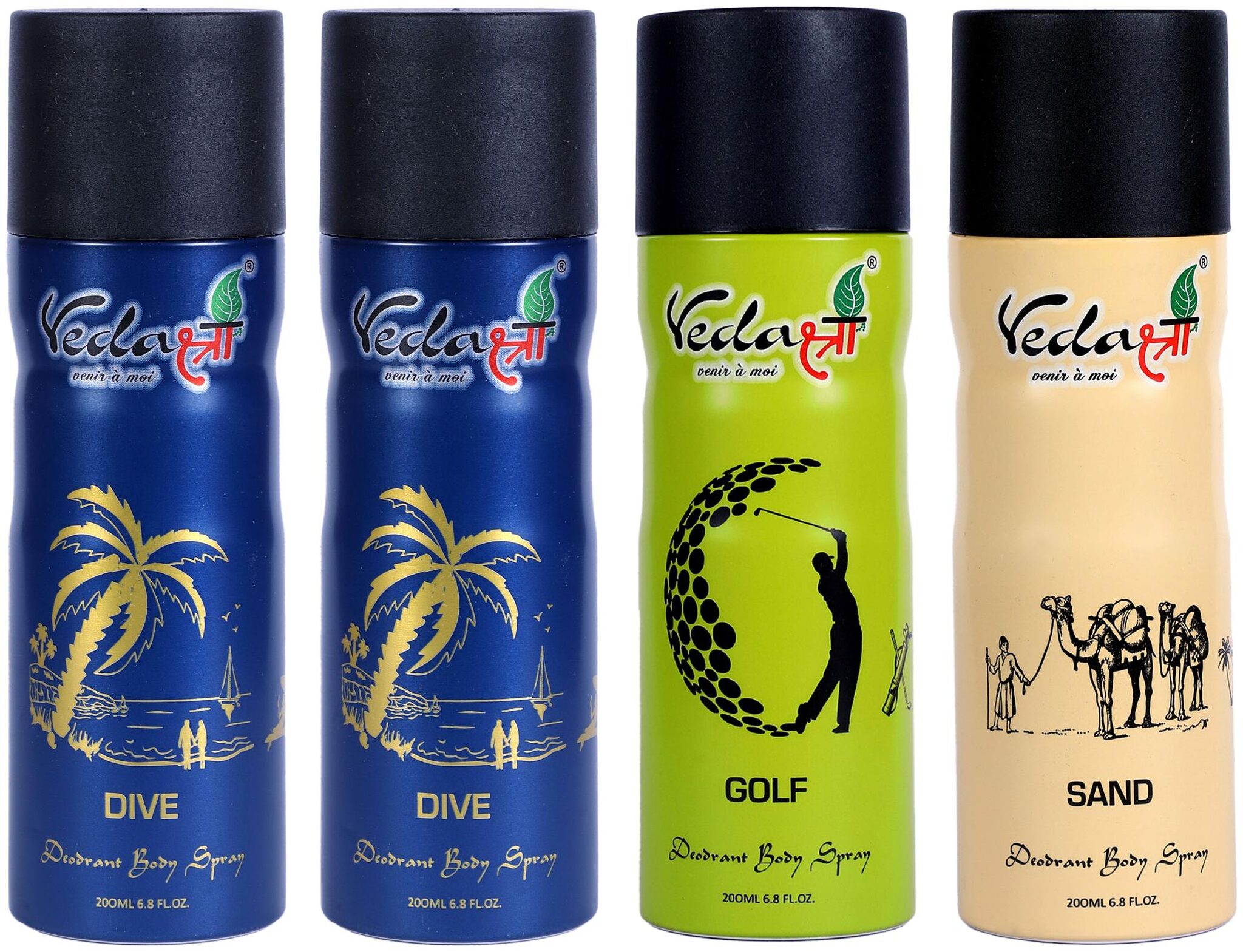 Vedashree 2 Dive 200ml Golf 200ml And Sand Deodorant Spray 200 ml For Men Women (Pack of 4)
Vedashree 2 Dive 200ml Golf 200ml And Sand Deodorant Spray 200 ml For Men Women (Pack of 4)