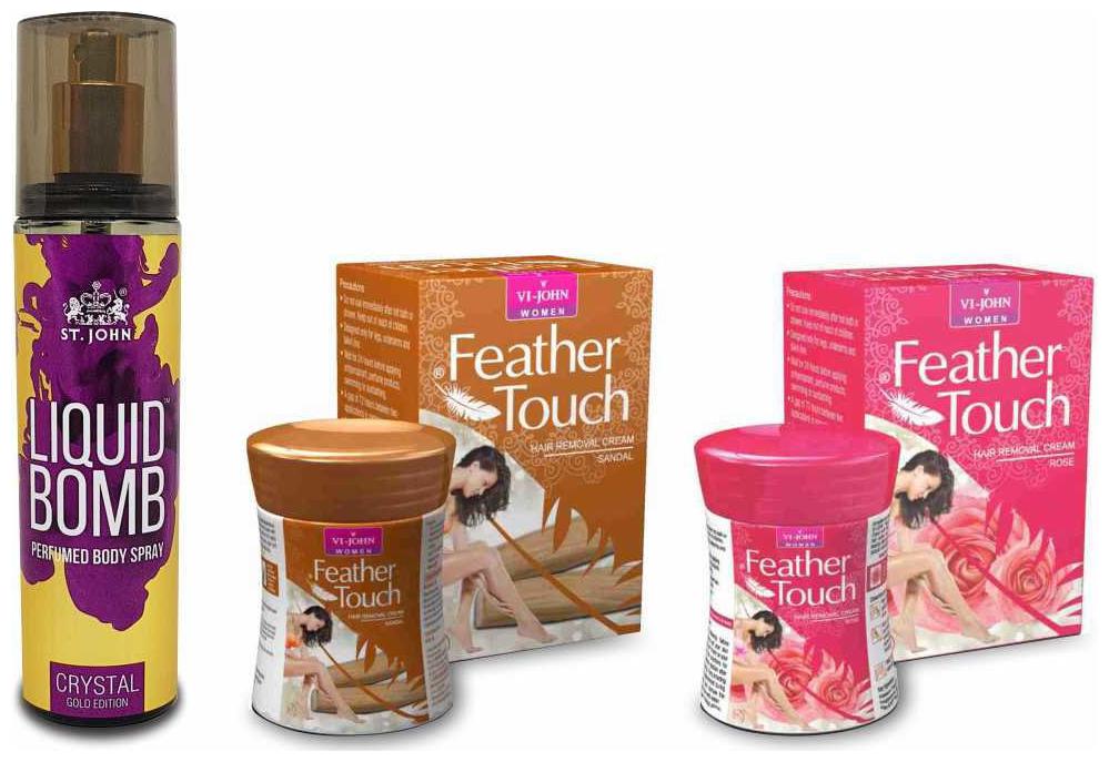 VI-JOHN Women Hair Removal Cream Feather Touch (Sandal Rose) 40 g Deo Gold Edition Crystal 150 ml
VI-JOHN Women Hair Removal Cream Feather Touch (Sandal Rose) 40 g Deo Gold Edition Crystal 150 ml