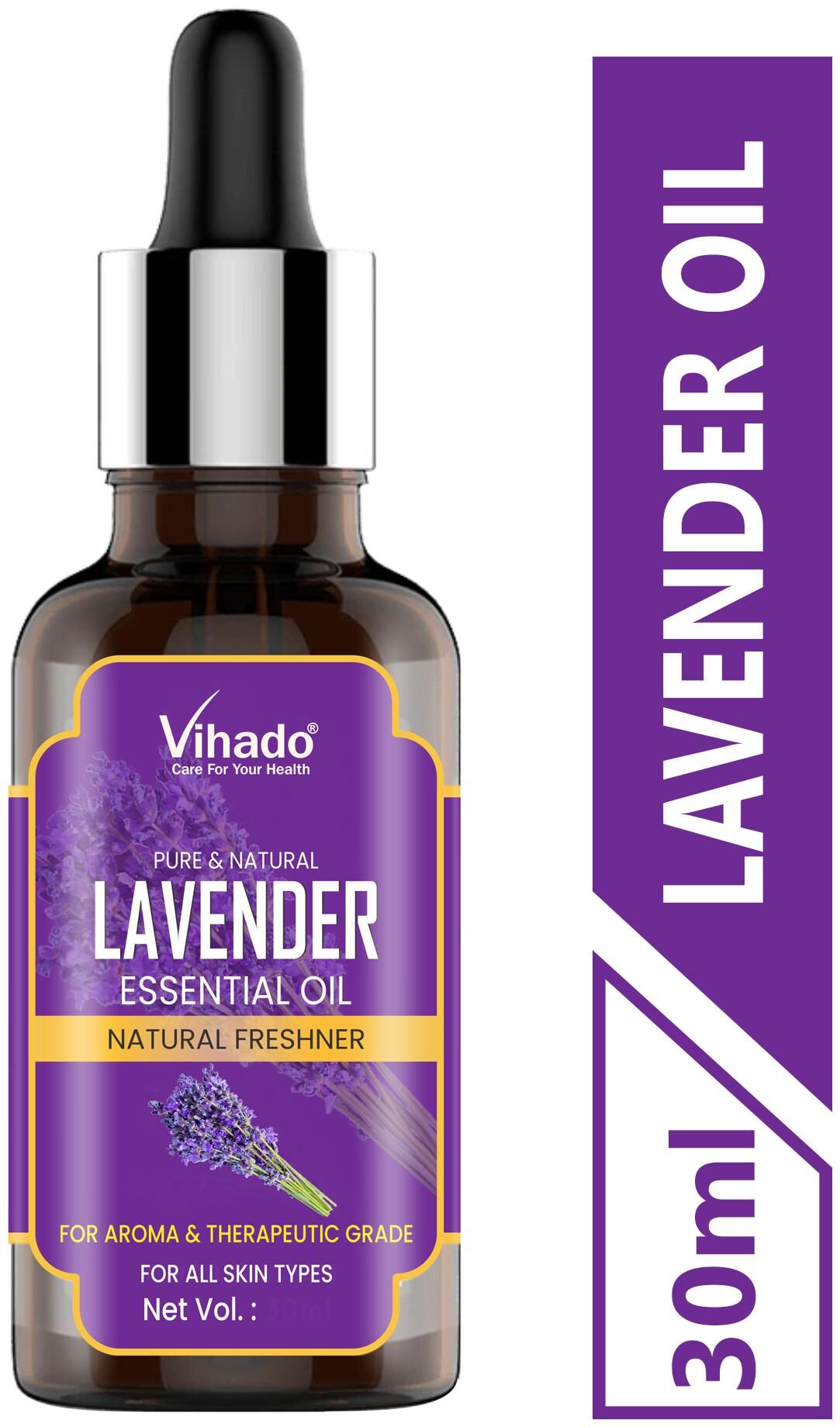 Vihado Lavender Essential Oil Steam Distilled Natural Pure And Organic - 30 ml (Pack of 1)
Vihado Lavender Essential Oil Steam Distilled Natural Pure And Organic - 30 ml (Pack of 1)