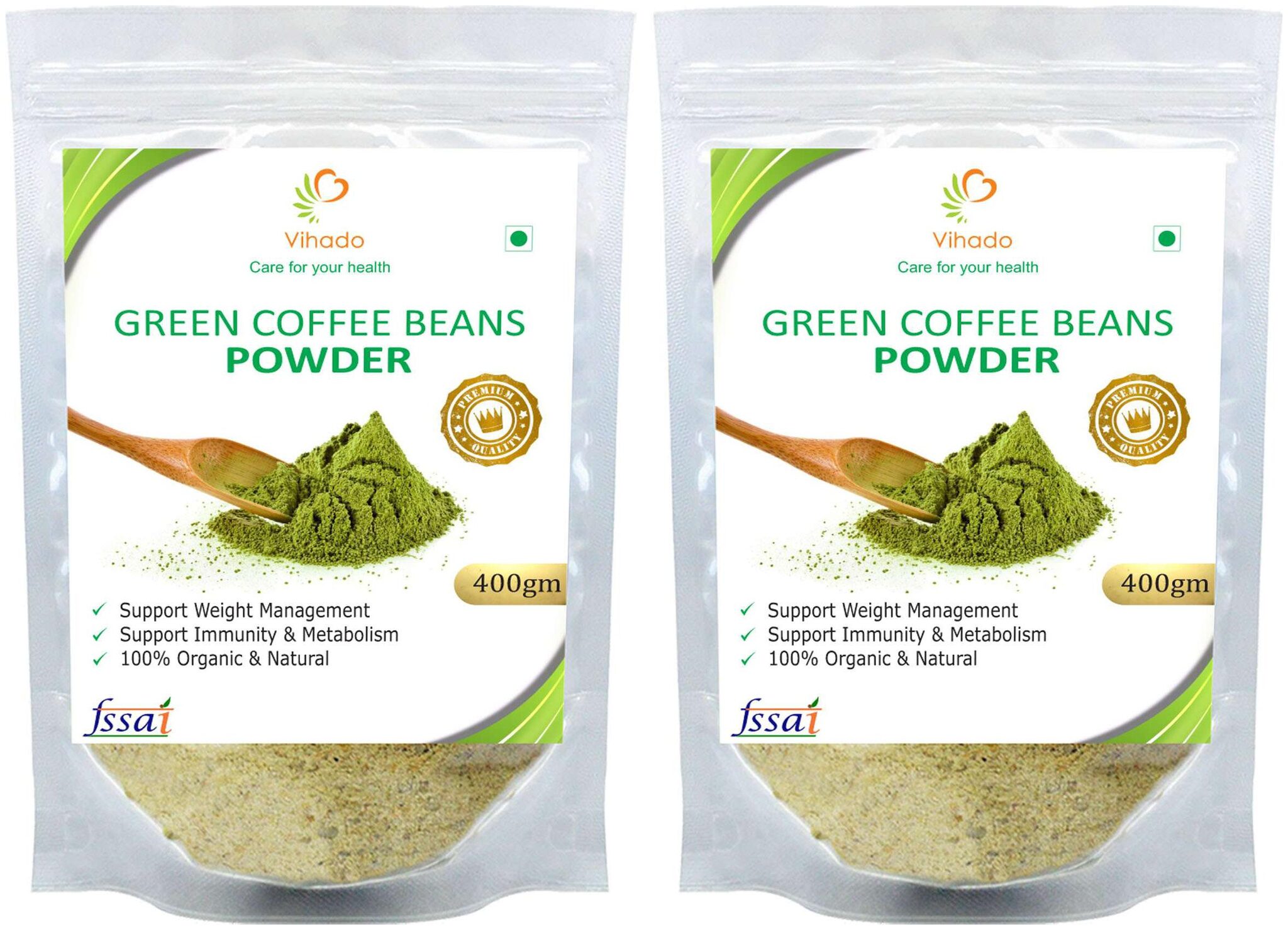 Vihado Premium Quality Green Coffee Beans Powder Natural Pure Organic and Effective for Weight Loss (2 Pack of 400g)
Vihado Premium Quality Green Coffee Beans Powder Natural Pure Organic and Effective for Weight Loss (2 Pack of 400g)