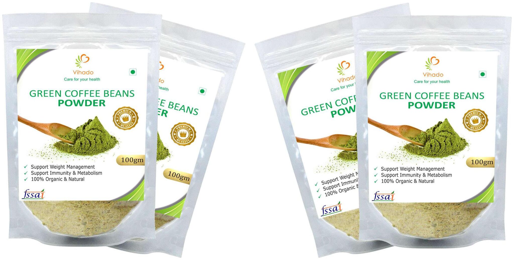 Vihado Premium Quality Green Coffee Beans Powder Natural Pure Organic and Effective for Weight Loss (4 Pack of 100g)
Vihado Premium Quality Green Coffee Beans Powder Natural Pure Organic and Effective for Weight Loss (4 Pack of 100g)