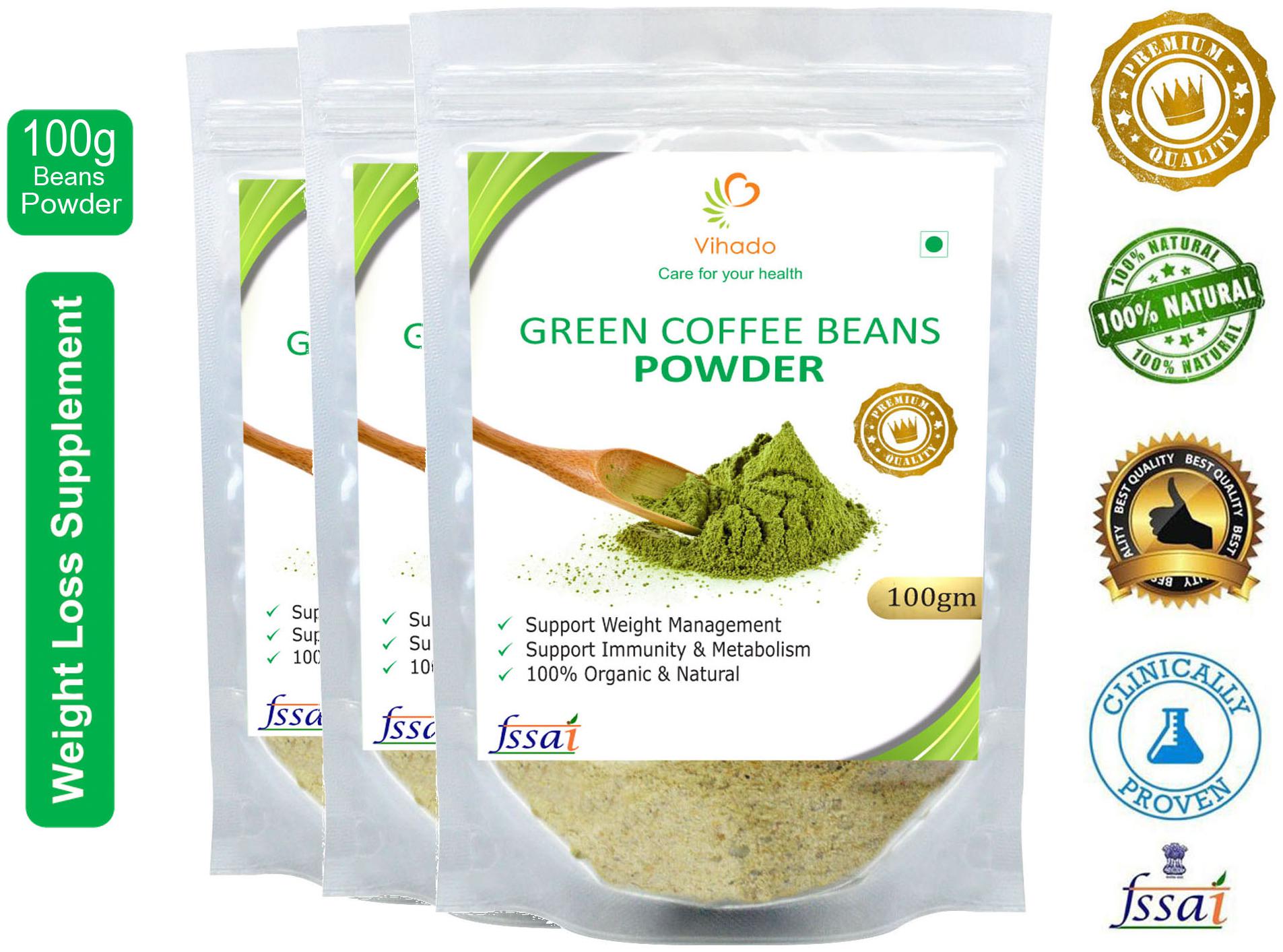 Vihado Premium Quality Organic Green Coffee Powder(3 Pack of 100g) For Natural Weight Loss
Vihado Premium Quality Organic Green Coffee Powder(3 Pack of 100g) For Natural Weight Loss