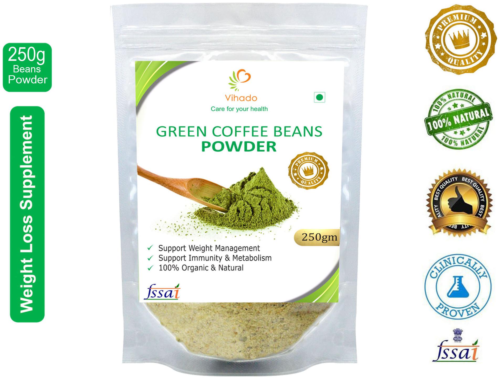 Vihado Premium Quality Organic Green Coffee Powder(1 Pack of 250g) For Natural Weight Loss
Vihado Premium Quality Organic Green Coffee Powder(1 Pack of 250g) For Natural Weight Loss