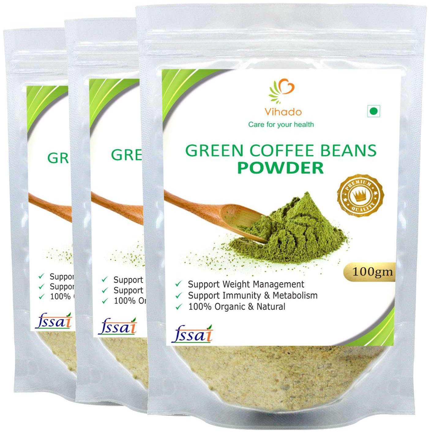 Vihado Premium Quality Green Coffee Beans Powder Natural Pure Organic and Effective for Weight Loss (3 Pack of 100g)
Vihado Premium Quality Green Coffee Beans Powder Natural Pure Organic and Effective for Weight Loss (3 Pack of 100g)