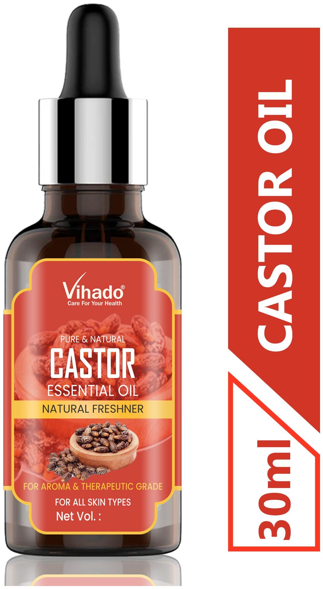Vihado Pure Castor Oil Cold Pressed For Stronger Hair Skin Nails 30 ml (Pack of 1)
Vihado Pure Castor Oil Cold Pressed For Stronger Hair Skin Nails 30 ml (Pack of 1)