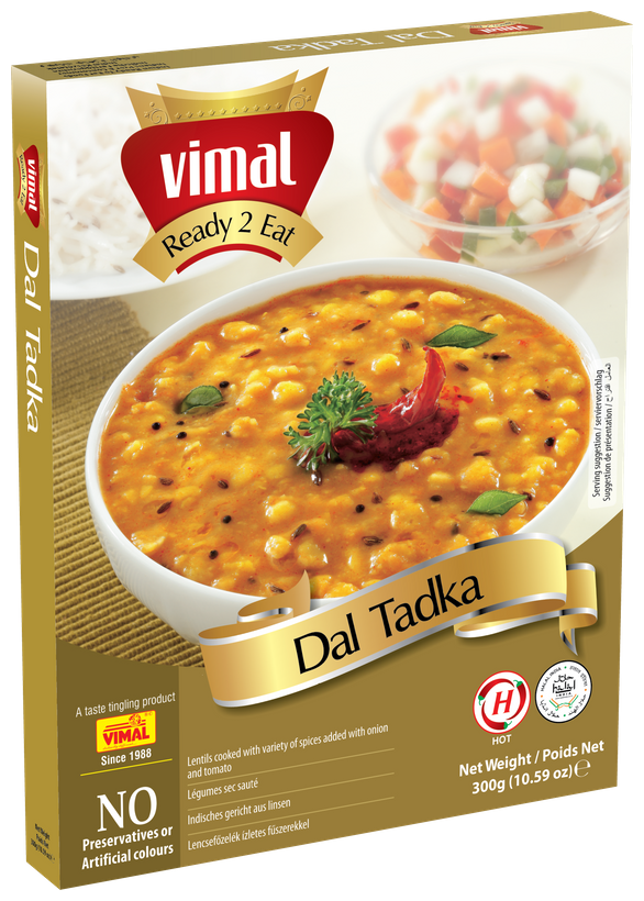 Vimal Ready to Eat Tasty and Spicy Dal Tadka Instant Mix Vegetarian Meal with No Added Preservative and Colours - 300g
Vimal Ready to Eat Tasty and Spicy Dal Tadka Instant Mix Vegetarian Meal with No Added Preservative and Colours - 300g