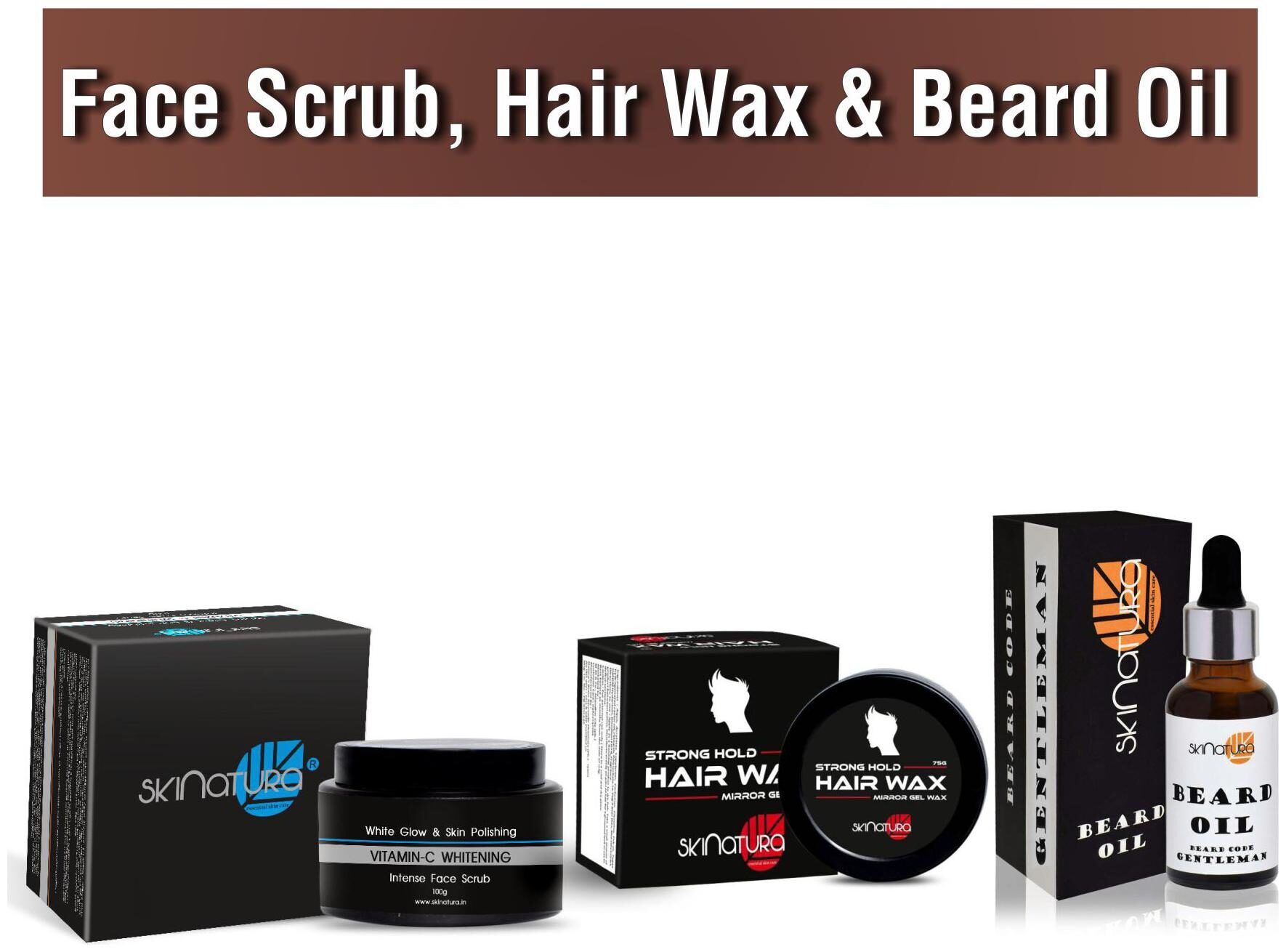 Skinatura Vitamin-C Whitening Scrub 100g Strong Hold Hair Wax 75g GENTLEMAN BEARD OIL 30ml (Pack of 3)
Skinatura Vitamin-C Whitening Scrub 100g Strong Hold Hair Wax 75g GENTLEMAN BEARD OIL 30ml (Pack of 3)