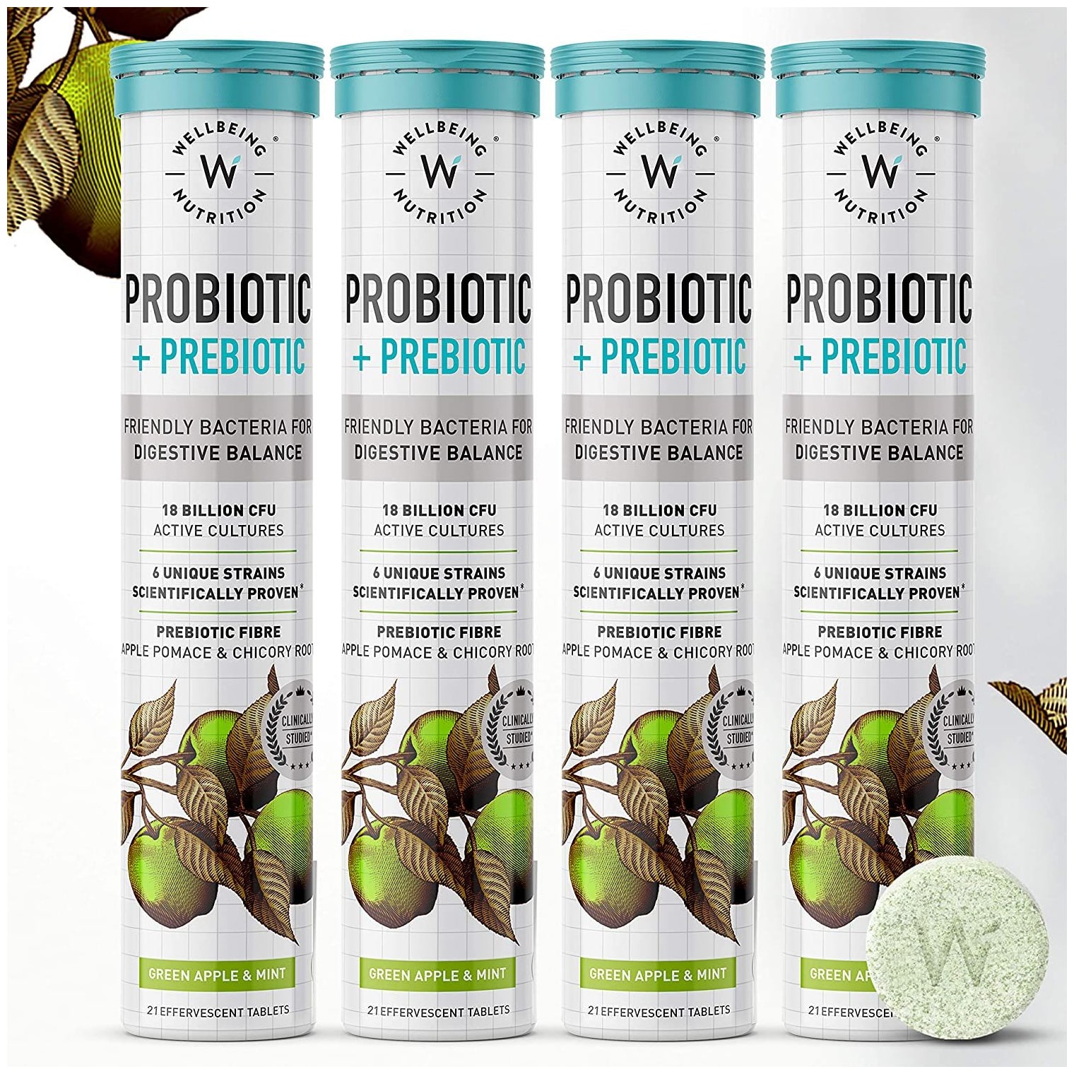 Wellbeing Nutrition Daily Probiotic Prebiotic Plant Based 36 Billion CFU 6 Strains for Men Women with Organic Prebiotic Fiber for Digestion Gut Health Metabolism 21 Tabs(Pack of 4)
Wellbeing Nutrition Daily Probiotic Prebiotic Plant Based 36 Billion CFU 6 Strains for Men Women with Organic Prebiotic Fiber for Digestion Gut Health Metabolism 21 Tabs(Pack of 4)