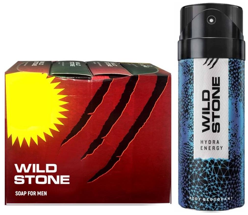 Wild Stone 3 1 soaps (75 each) and Hydra Energy Deodorant (150 ml) for men - Pack of 2
Wild Stone 3 1 soaps (75 each) and Hydra Energy Deodorant (150 ml) for men - Pack of 2