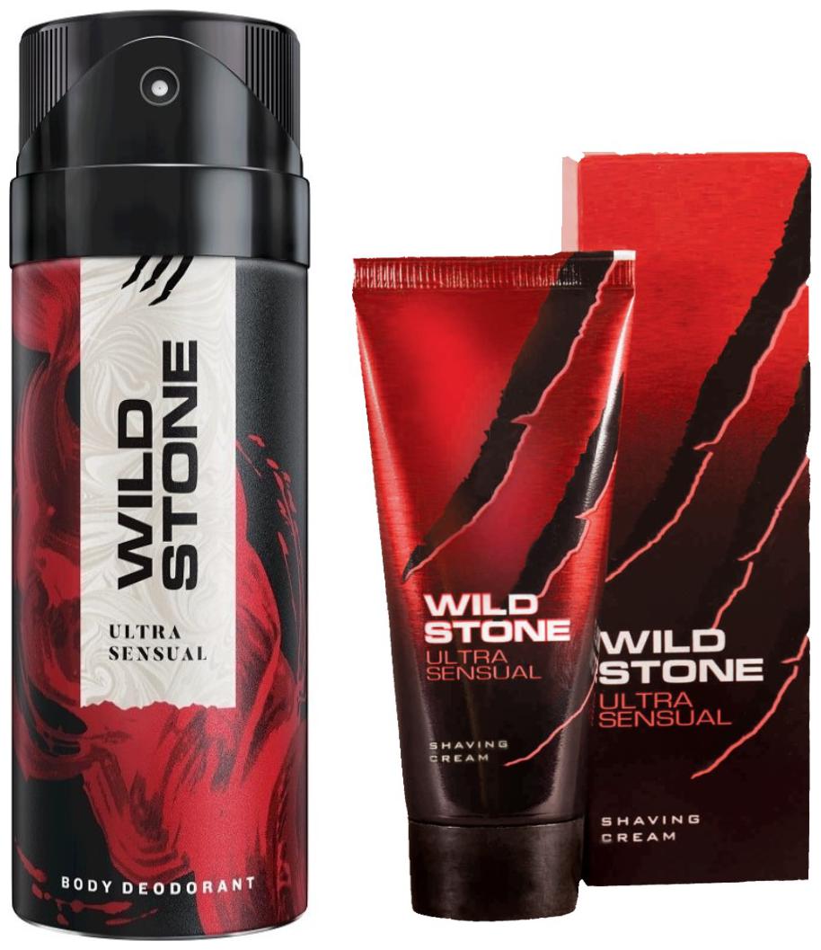 Wild Stone Ultra Sensual Deodorant (150 ml) and Ultra Sensual Shaving Cream (30 g) For Men (Pack of 2)
Wild Stone Ultra Sensual Deodorant (150 ml) and Ultra Sensual Shaving Cream (30 g) For Men (Pack of 2)