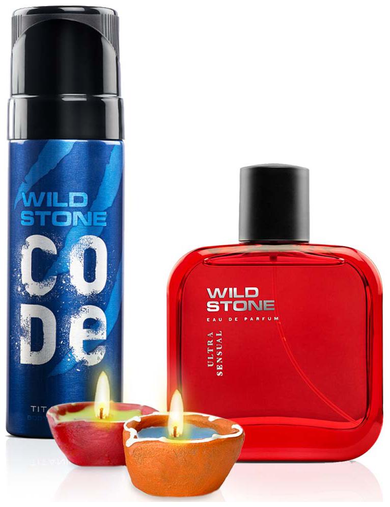 Wild Stone Ultra Sensual Perfume 100ml Code Titanium Body Perfume 120ml with 2 Diya) (Pack of 4)
Wild Stone Ultra Sensual Perfume 100ml Code Titanium Body Perfume 120ml with 2 Diya) (Pack of 4)