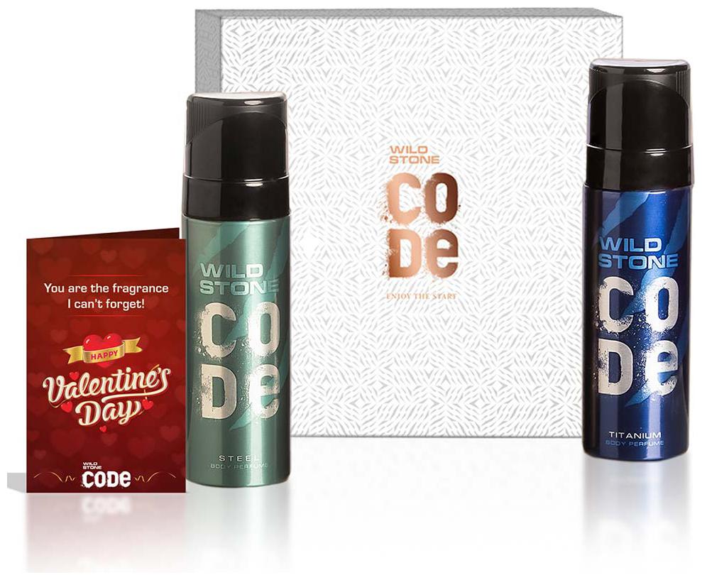 Wild Stone Valentine Gift Box 1 X Valentine Greeting Card with Code Steel -120ml and Titanium Body Perfume -120ml -(Pack of 3)
Wild Stone Valentine Gift Box 1 X Valentine Greeting Card with Code Steel -120ml and Titanium Body Perfume -120ml -(Pack of 3)