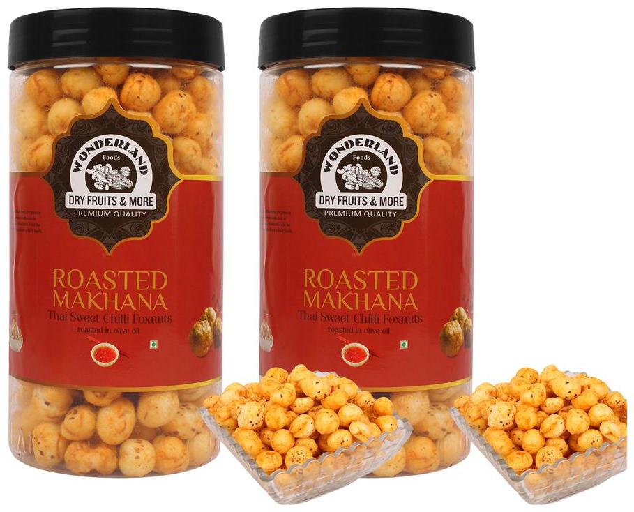 Wonderland Roasted Makhana Thai Sweet Chilly Fox Nut 200G 
Wonderland Roasted Makhana Thai Sweet Chilly Fox Nut 200G