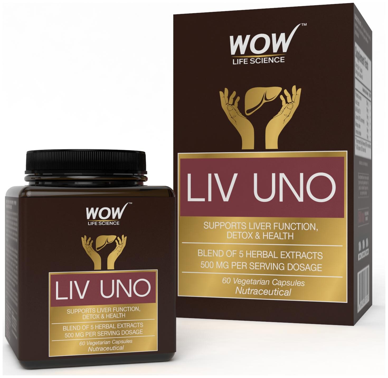 WOW Life Science Liv Uno - Blend of 5 herbal extracts - 200mg - 60 Vegetarian Capsules
WOW Life Science Liv Uno - Blend of 5 herbal extracts - 200mg - 60 Vegetarian Capsules