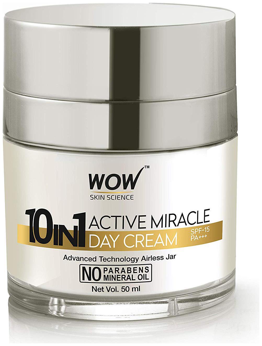 WOW Skin Science 10 in 1 Active Miracle No Parabens Mineral Oil Day Cream 50ml
WOW Skin Science 10 in 1 Active Miracle No Parabens Mineral Oil Day Cream 50ml