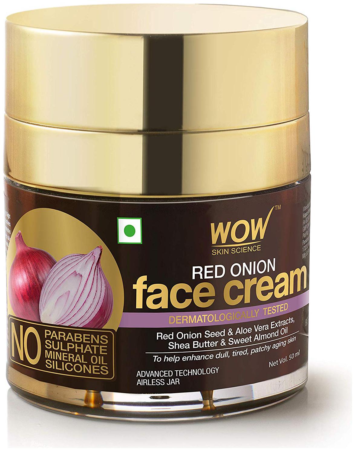 WOW Skin Science Red Onion Face Cream - Oil Free Quick Absorbing - For All Skin Types - Color Mineral Oil Synthetic Fragrance - 50ml
WOW Skin Science Red Onion Face Cream - Oil Free Quick Absorbing - For All Skin Types - Color Mineral Oil Synthetic Fragrance - 50ml