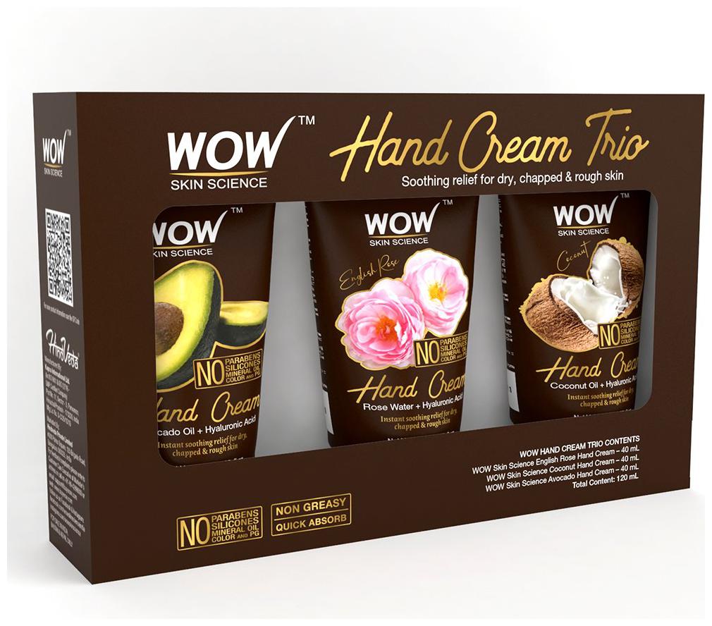 WOW Skin Science Hand Cream Trio - Avocado -40ml Coconut -40ml English Rose-40ml - No ParabensSiliconesMineral OilColor PG (Pack of 3)
WOW Skin Science Hand Cream Trio - Avocado -40ml Coconut -40ml English Rose-40ml - No ParabensSiliconesMineral OilColor PG (Pack of 3)