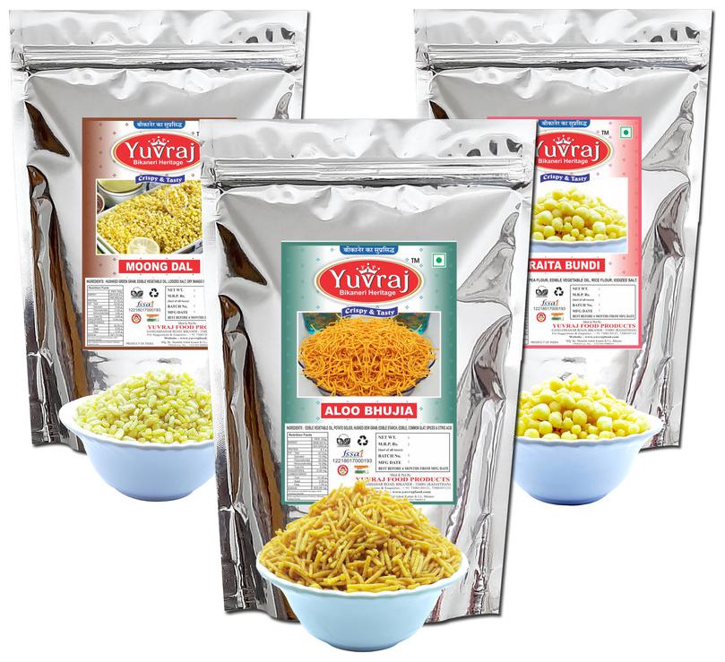 Yuvraj Namkeen Raita Boondi Aloo Bhujiya Moong Dal Snacks For Breakfast 300g (Pack Of 3)
Yuvraj Namkeen Raita Boondi Aloo Bhujiya Moong Dal Snacks For Breakfast 300g (Pack Of 3)
