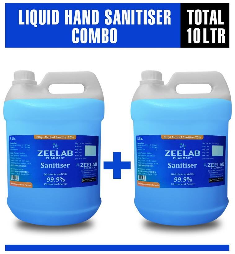 Zeelab Pharmacy Hand Sanitizer With 70 Ethyl Alcohol Kills 99 99 Germs 5 L (Pack Of 2)
Zeelab Pharmacy Hand Sanitizer With 70 Ethyl Alcohol Kills 99 99 Germs 5 L (Pack Of 2)