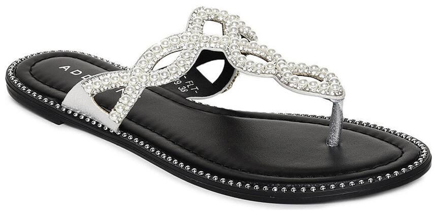 Addons Women Silver T-Strap Flats