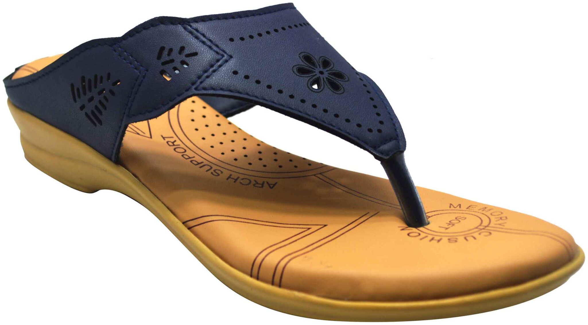Ajanta Women Blue T-Strap Flats