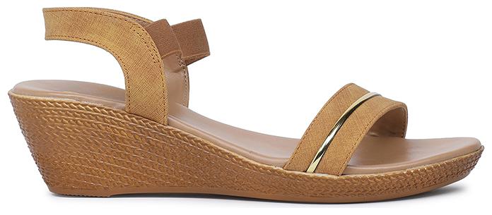 Bata Women Gold Heeled Sandals
