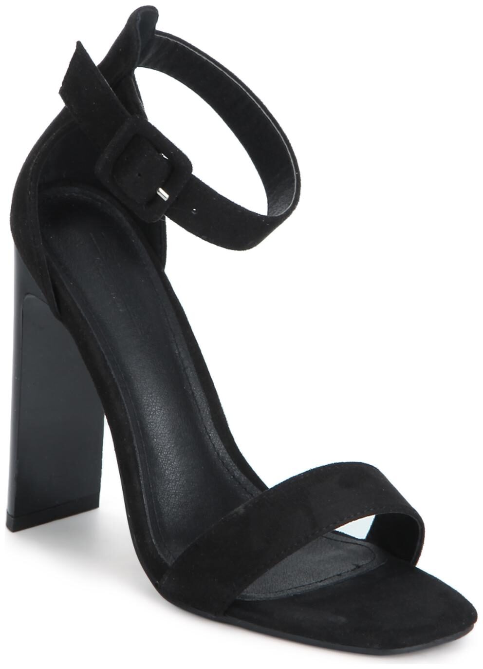 Black Micro Ankle Strap Slim Block Heels 
Black Micro Ankle Strap Slim Block Heels
