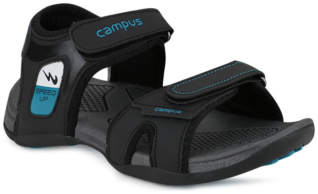 Campus Men Black Sandals