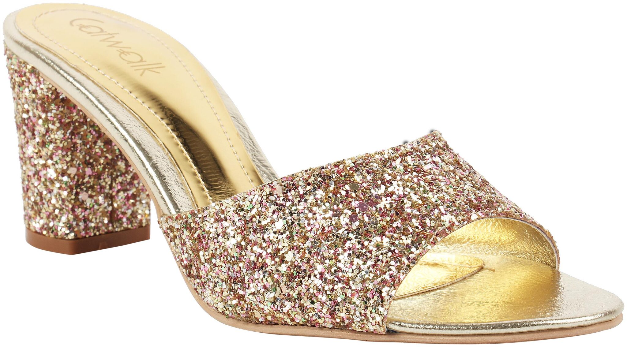 Catwalk Women Gold Heeled Sandals