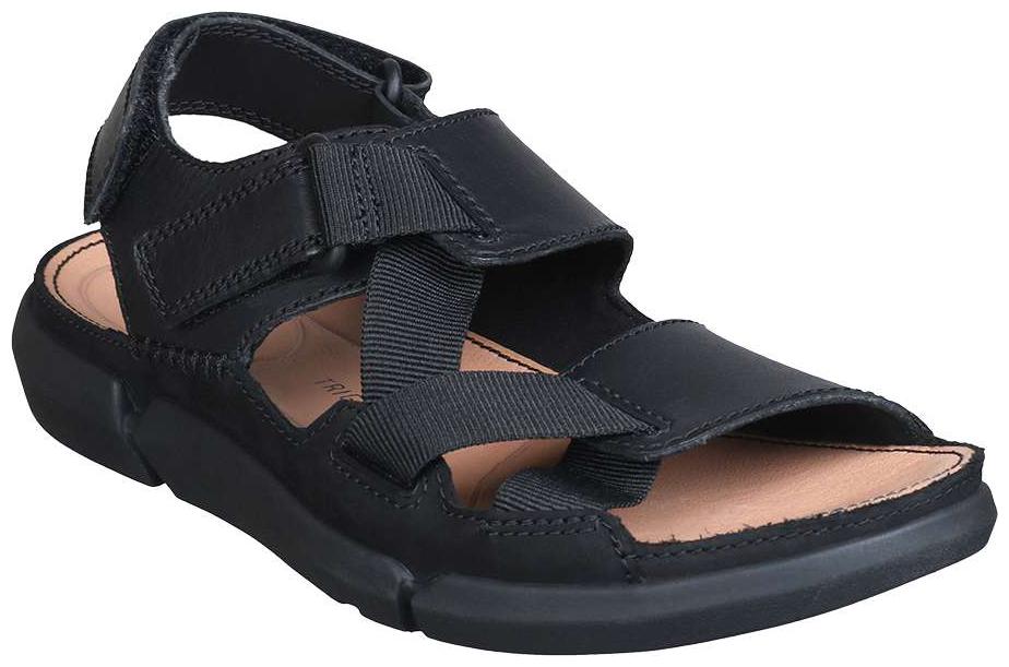Clarks Men Black Leather Sandals