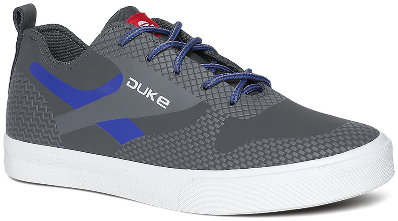 Duke Men Grey And R Blue Casual Shoes