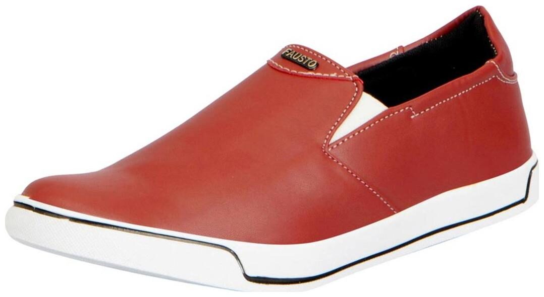 FAUSTO Men Red Loafers - FST 1117 CHERRY