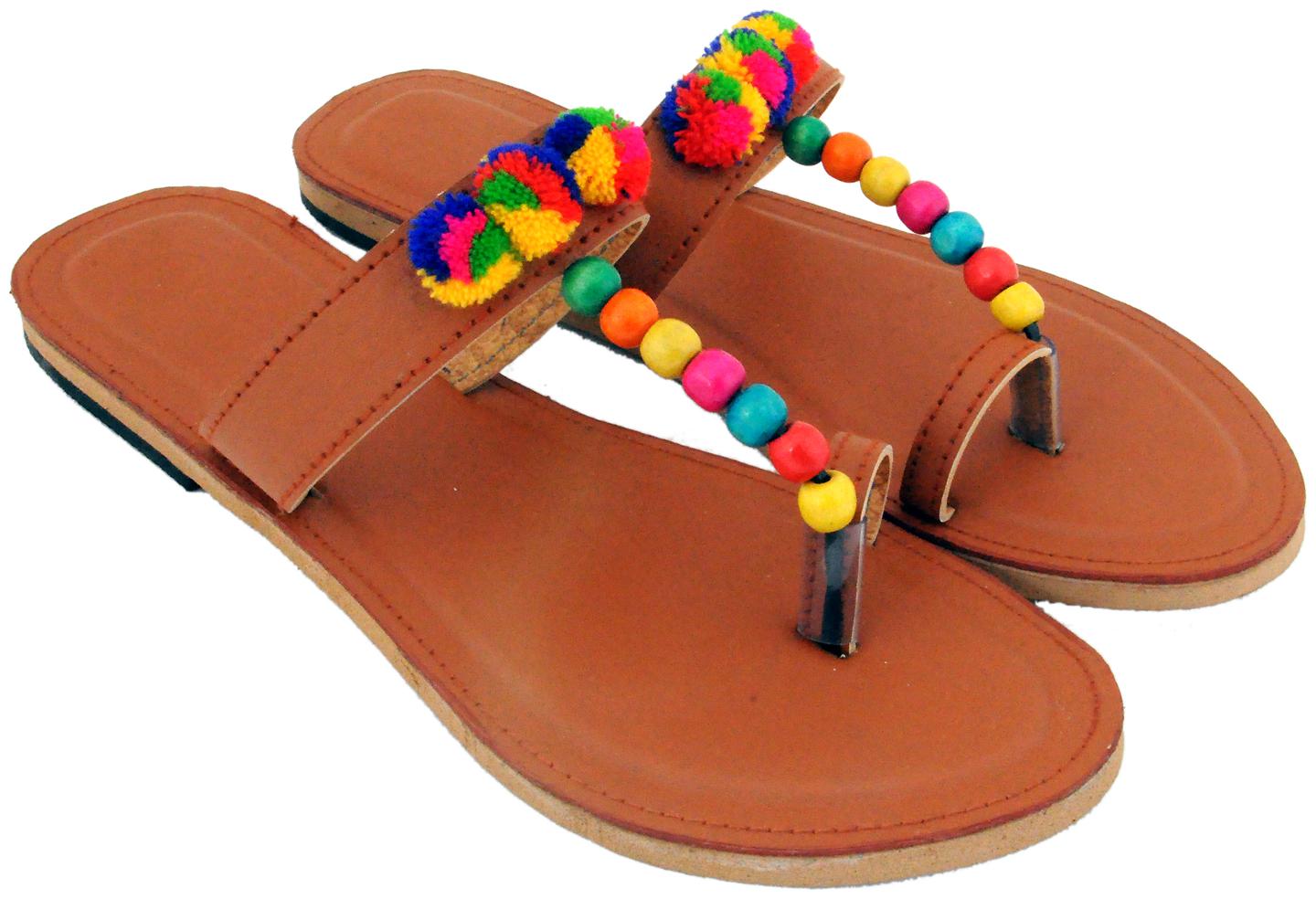 Jaipuri Shop Women Girls Rajasthani Kohlapuri Pom Pom Wooden Beads Brown Ethnic Slippers Sandals WMO367-9
Jaipuri Shop Women Girls Rajasthani Kohlapuri Pom Pom Wooden Beads Brown Ethnic Slippers Sandals WMO367-9