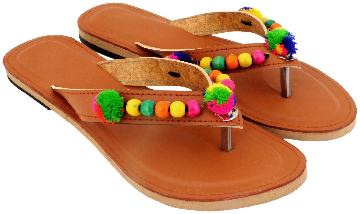 Jaipuri Shop Women Girls Rajasthani V-Shape Pom Pom Wooden Beads Brown Ethnic Slippers Sandals WMO366-9
Jaipuri Shop Women Girls Rajasthani V-Shape Pom Pom Wooden Beads Brown Ethnic Slippers Sandals WMO366-9