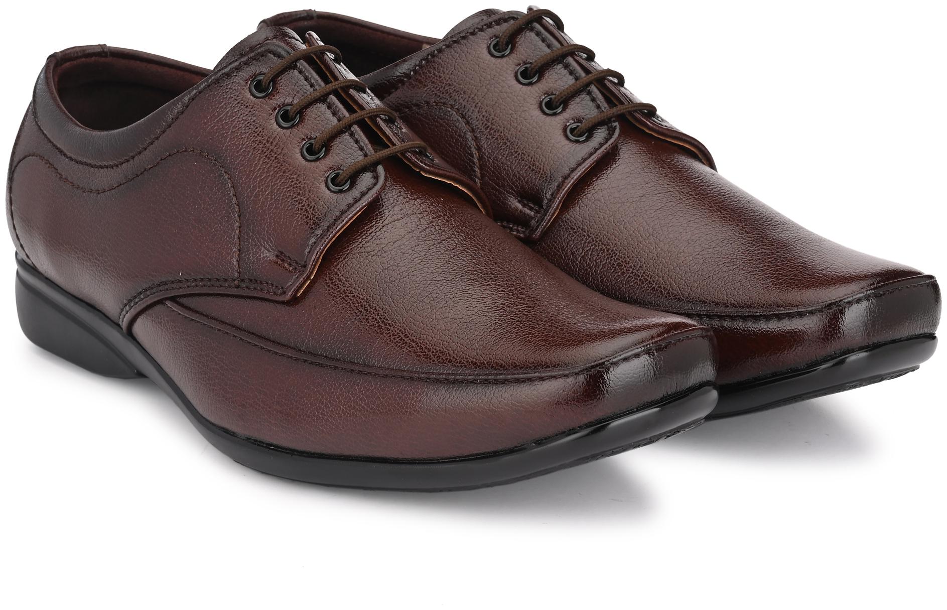 Leoncino Men Brown Derby Formal Shoes - 2