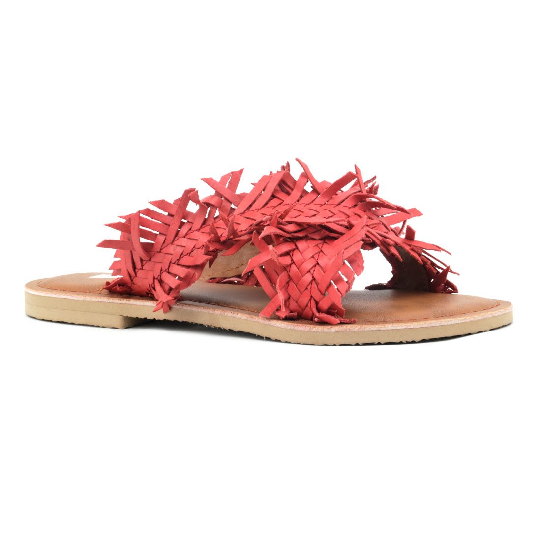 London Rag Women Red Open Toe Flats