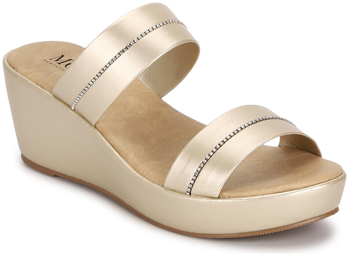 Mode by Red Tape Women Gold Wedges