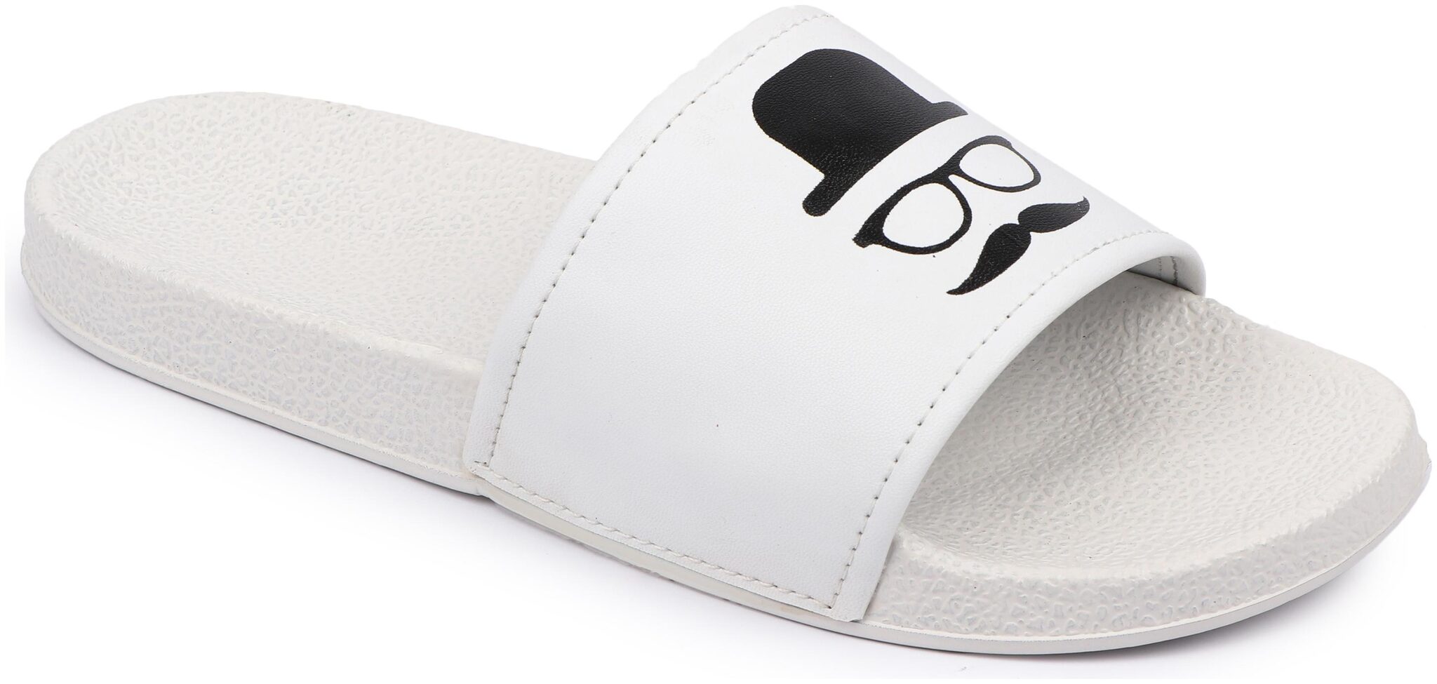 PERY-PAO Men White Sliders - 1 Pair