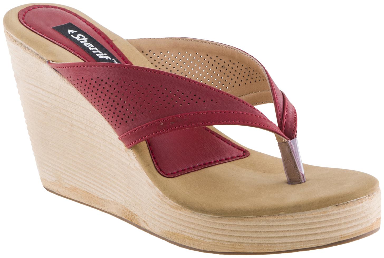 Sherrif Shoes Thong Red Wedges Heels