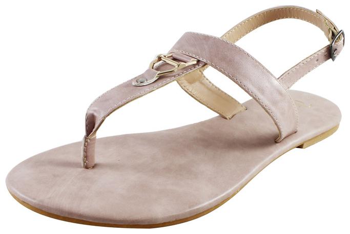 Snasta Women Peach T-Strap Flats