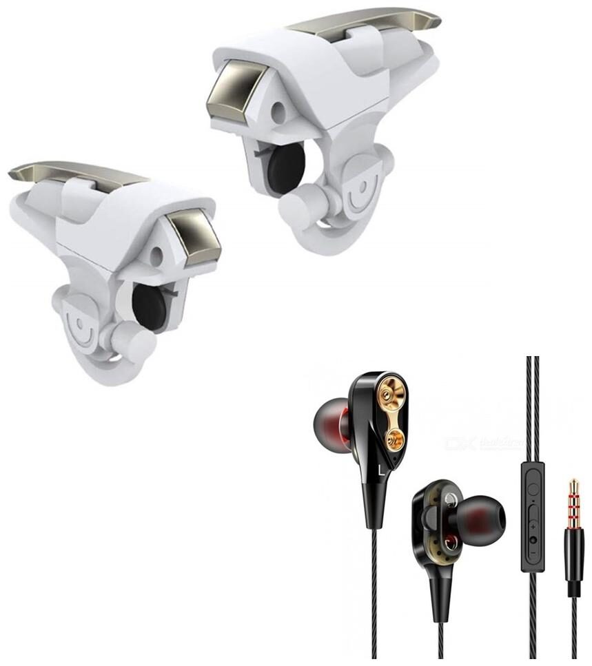 Freckle White Angel Wings Mobile PUBG Trigger for Aiming Shooting With Free 4D Bass Stereo Dual Driver Sport Wired Earphone
Freckle White Angel Wings Mobile PUBG Trigger for Aiming Shooting With Free 4D Bass Stereo Dual Driver Sport Wired Earphone