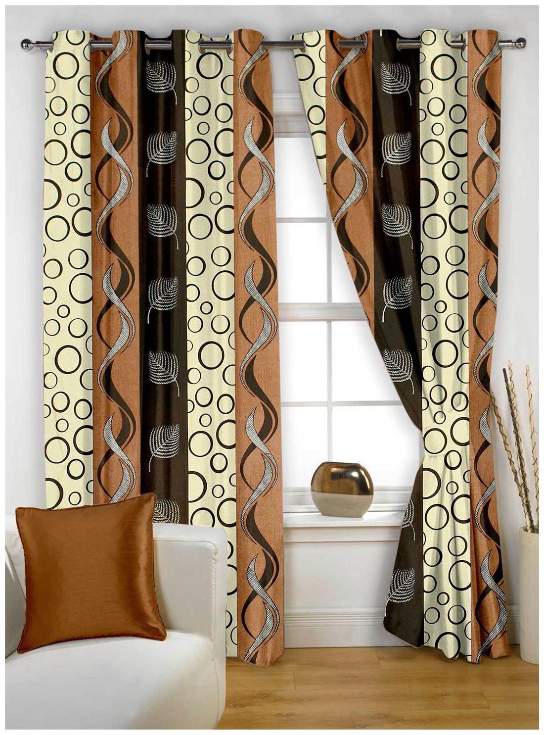 Story Home Polyester Window Semi Transparent Brown Regular Curtain ( Eyelet Closure Abstract ) 
Story Home Polyester Window Semi Transparent Brown Regular Curtain ( Eyelet Closure Abstract )